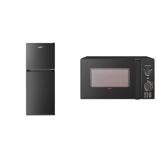 【家電セット 2点】 コンフィー(COMFEE') 冷蔵庫132L黒+電子レンジ17L(ターンテーブル) 一人暮らし 新生活家電セット